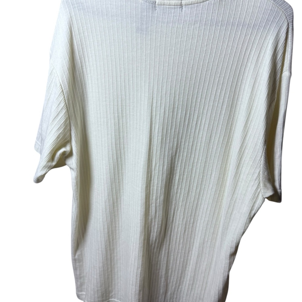 Claiborne Ribbed Cream Top - Picture 3 of 3